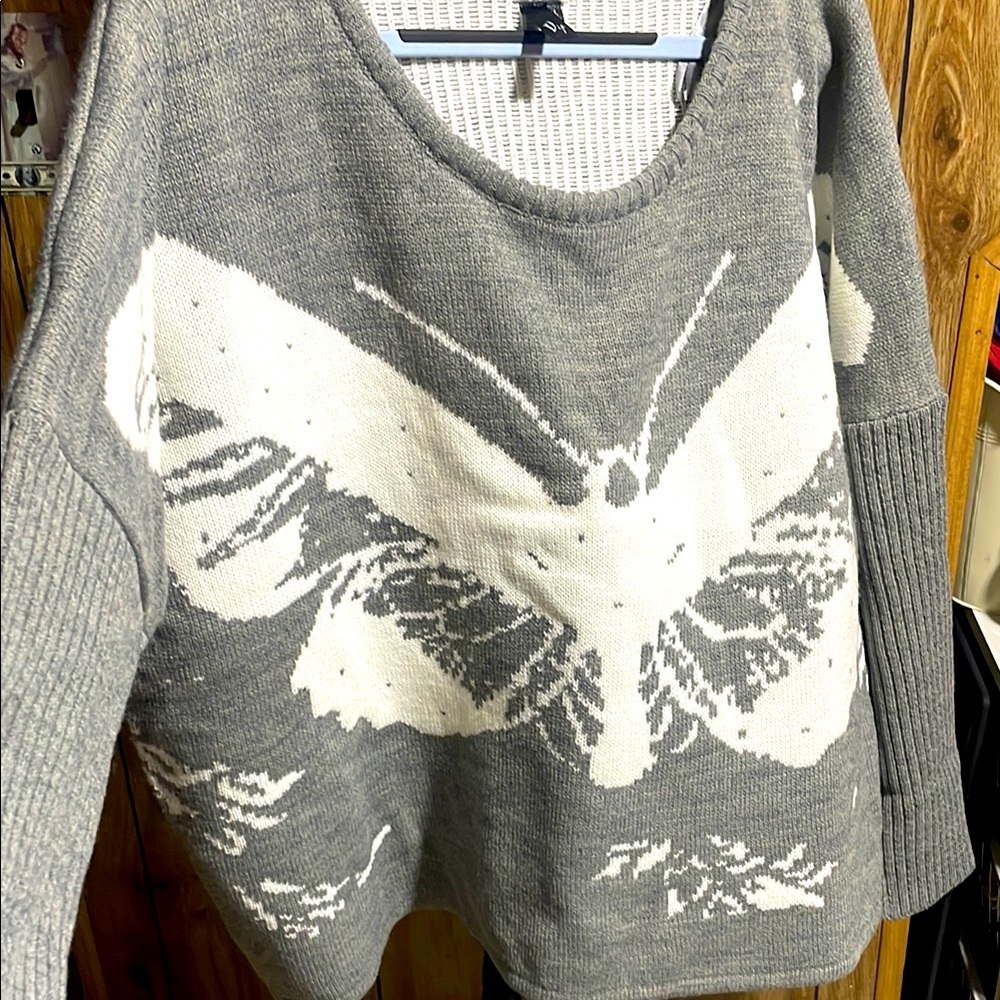 Gray and White Women's Sweater